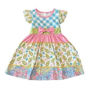 Penelope Plumm Pastel Floral Bow Dress